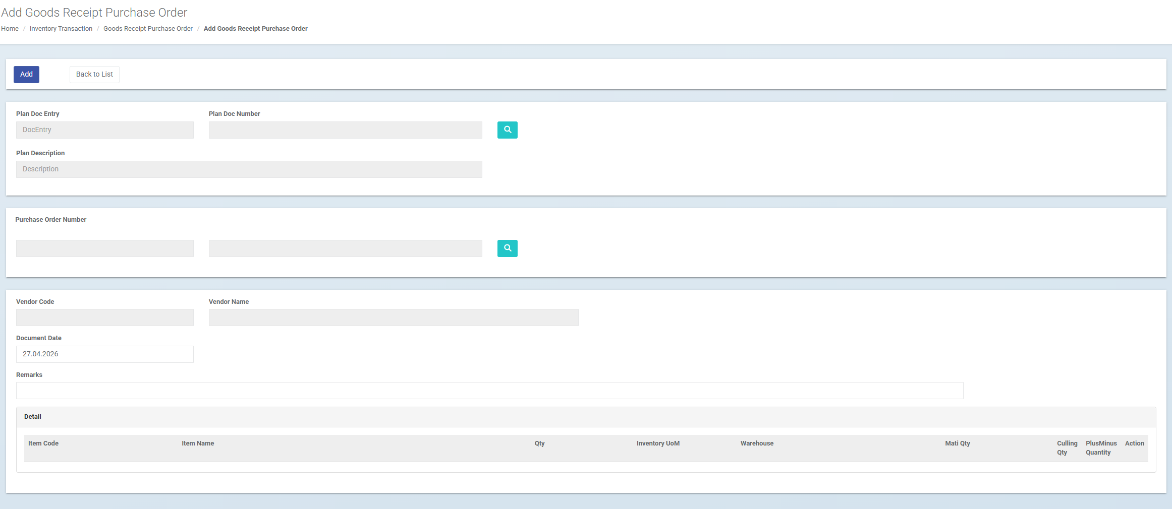 Inventory Transaction