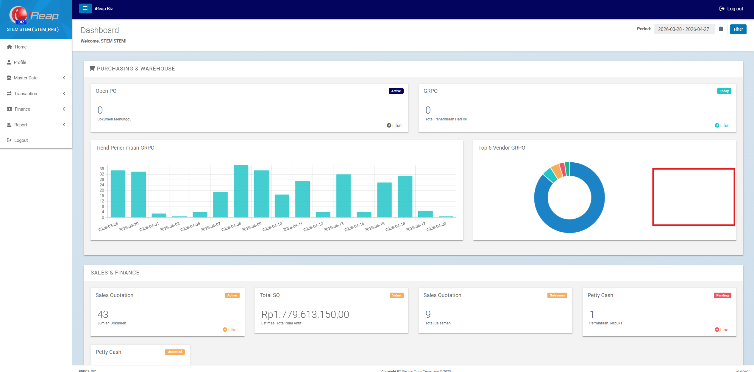 iREAPBIZ dashboard preview